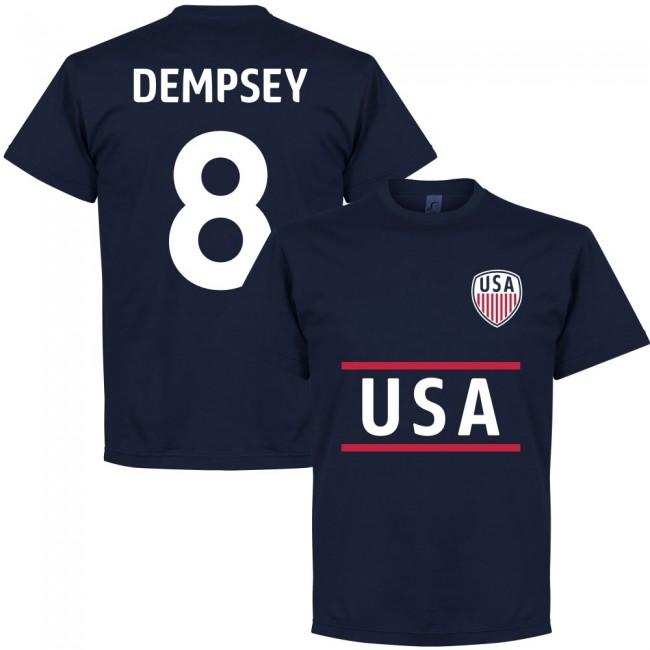USA Clint Dempsey 8 Team T-Shirt - Navy_0