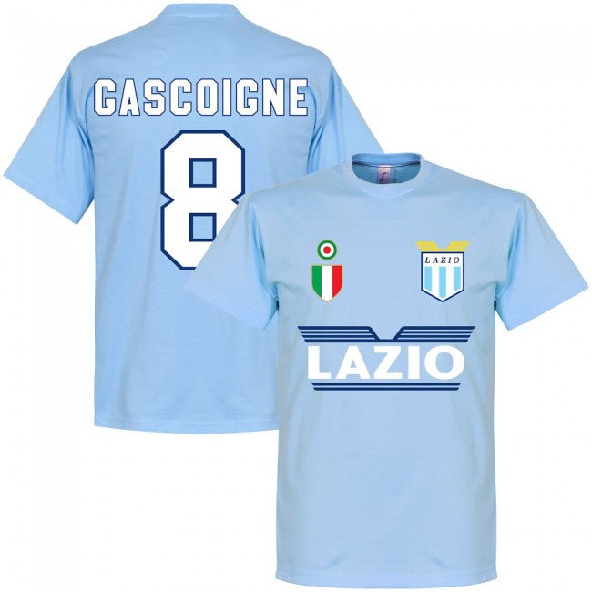 Lazio Paul Gascoigne 8 Team T-Shirt - Sky_0