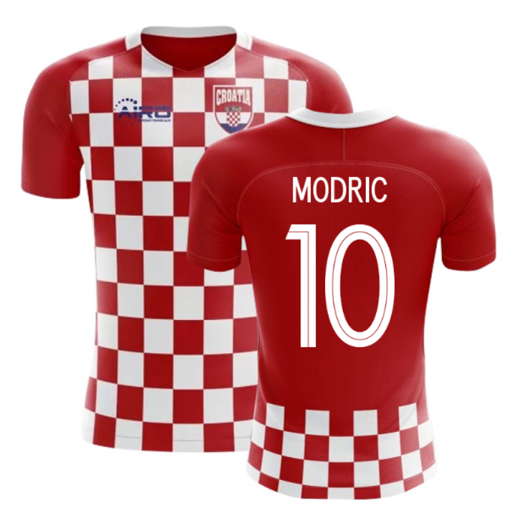 2023-2024 Croatia Flag Concept Football Shirt (Modric 10) - Kids_0