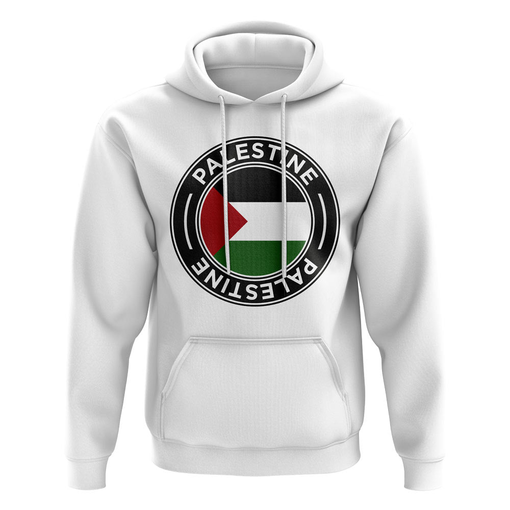 Palestine Football Badge Hoodie (White)_0