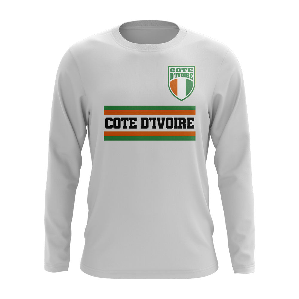 Ivory Coast Core Football Country Long Sleeve T-Shirt (White)_0