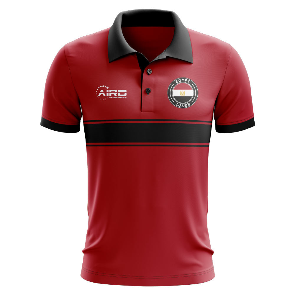 Egypt Concept Stripe Polo Shirt (Red)_0