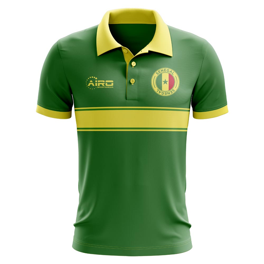 Senegal Concept Stripe Polo Shirt (Green)_0