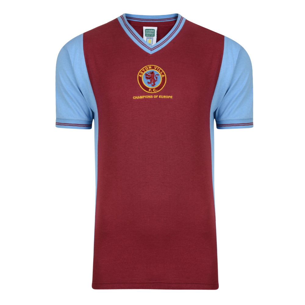 Score Draw Aston Villa 1982 Champions of Europe Retro Football Shirt_0