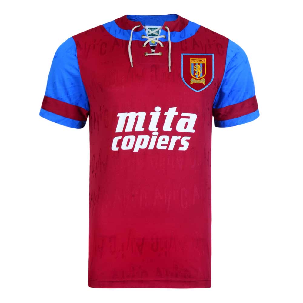 Score Draw Aston Villa 1992 Retro Football Shirt_0