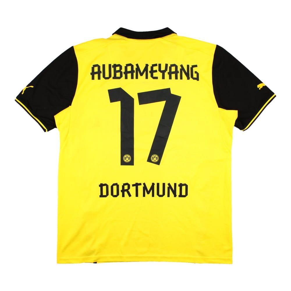 Borussia Dortmund 2013-14 European Home Shirt (Aubameyang #17) ((Excellent) L)_0