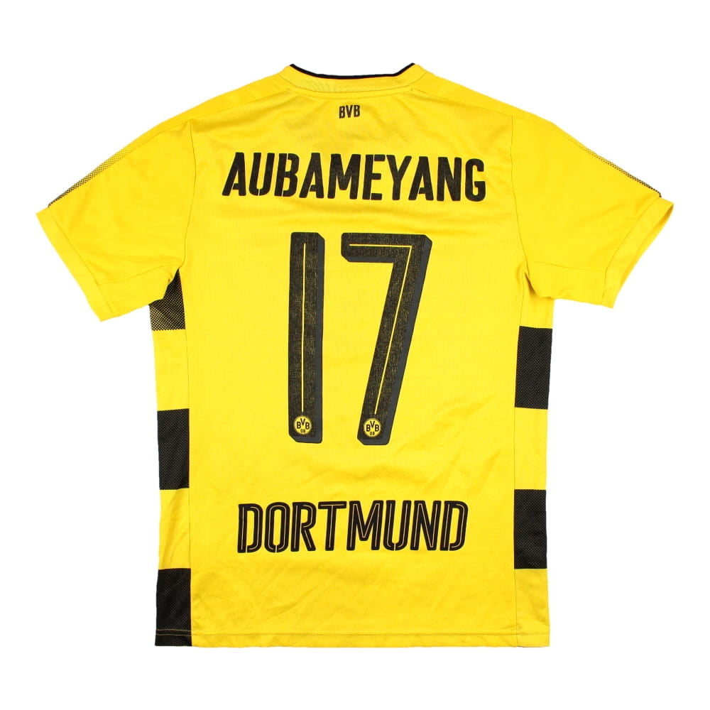 Borussia Dortmund 2017-18 Home Shirt (Aubameyang #17) (Excellent)_0