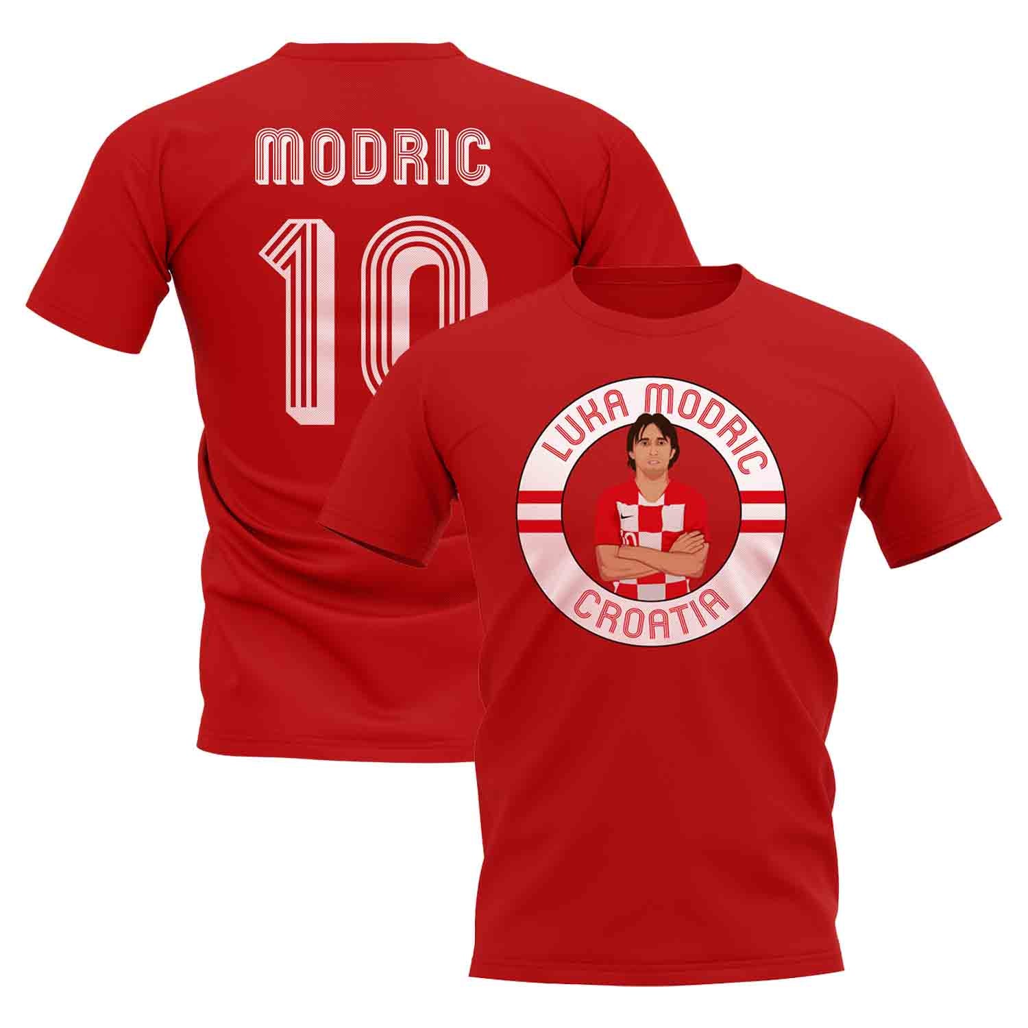 Luka Modric Croatia Illustration T-Shirt (Red)_0
