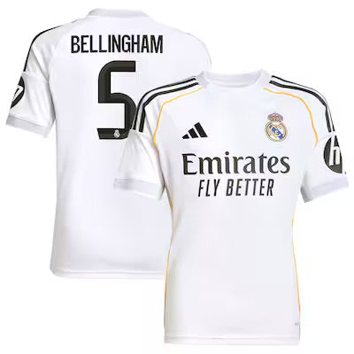 Real Madrid Bellingham 5 ユニフォーム XL Real Madrid 2025/26 Bellingham 5 Home Player Jersey