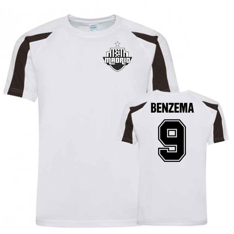 Karim Benzema Real Madrid Sports Training Jersey (White/Black)_0