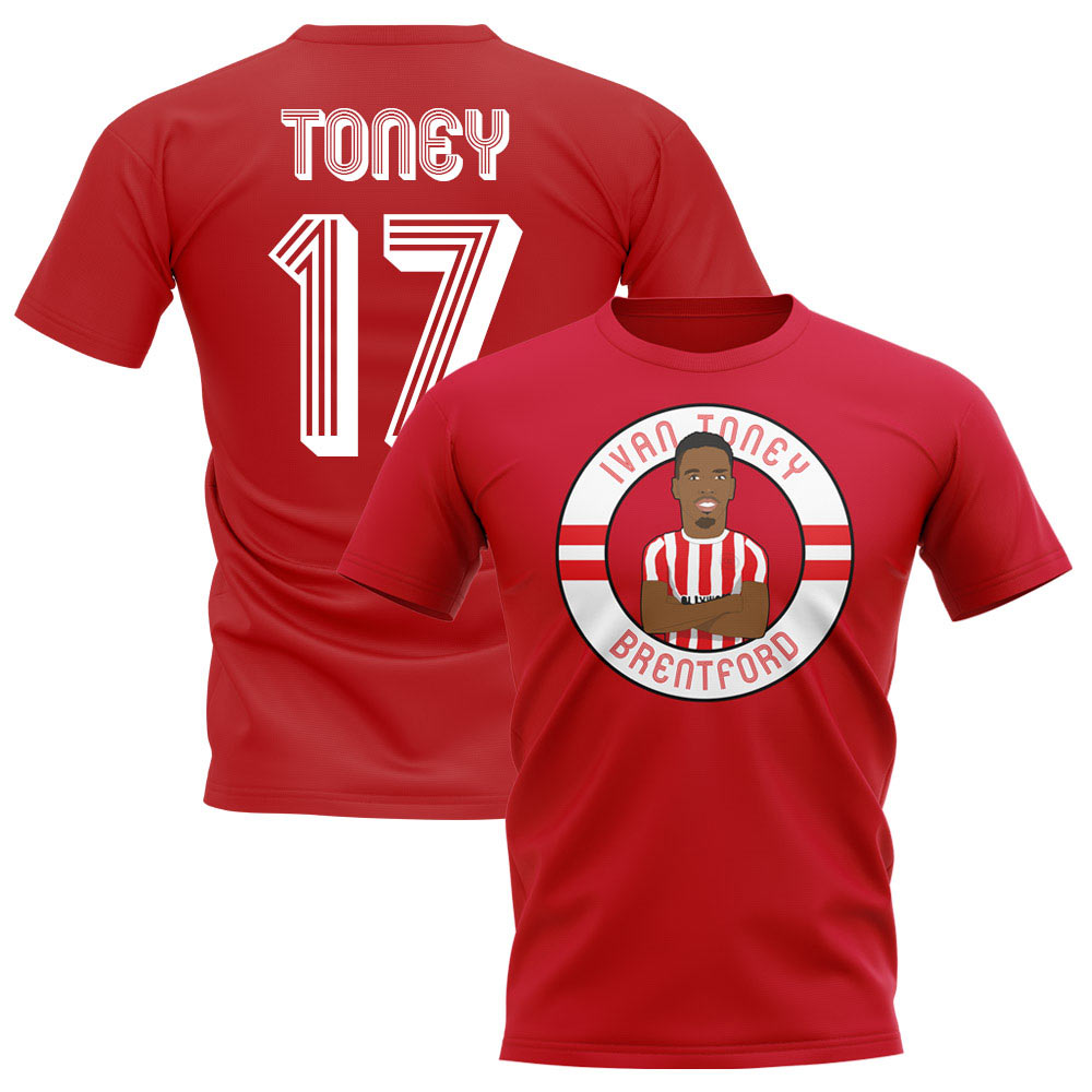 Ivan Toney Brentford Illustration T-Shirt (Red)_0
