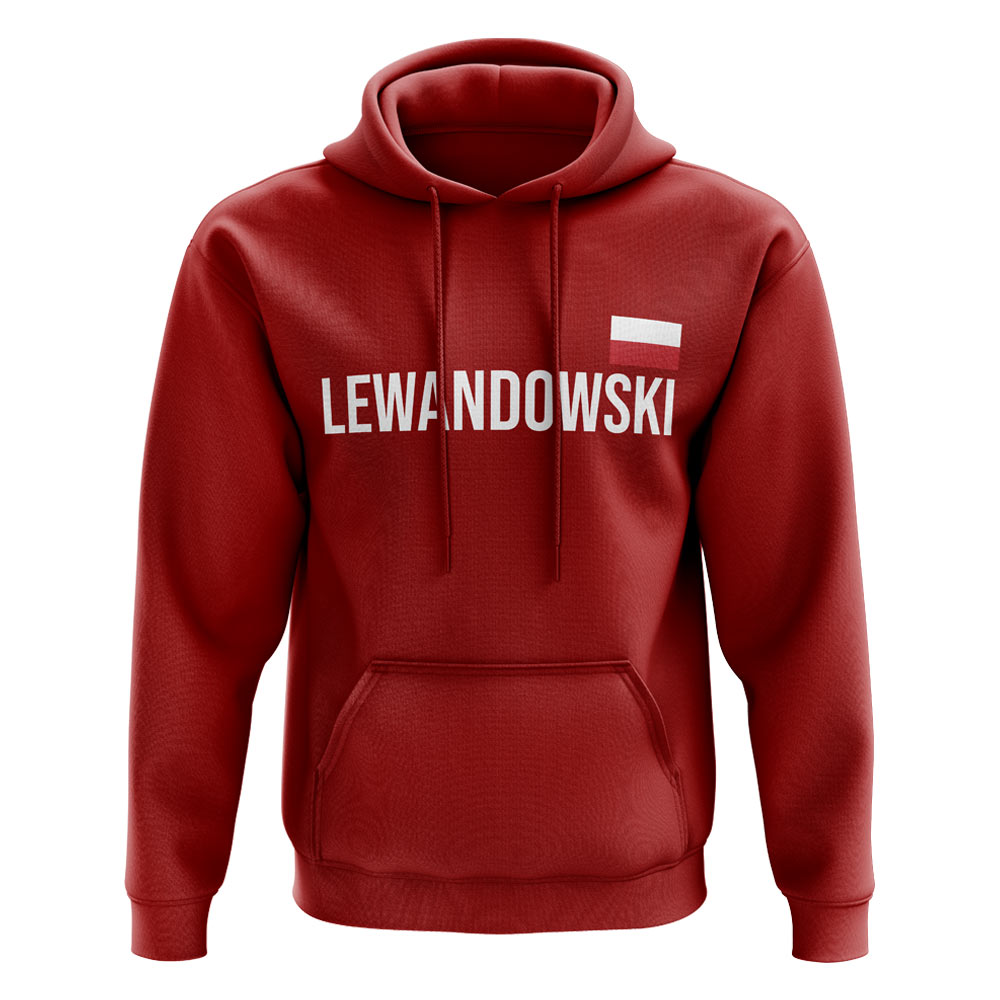 Robert Lewandowski Poland name hoody (red)_0