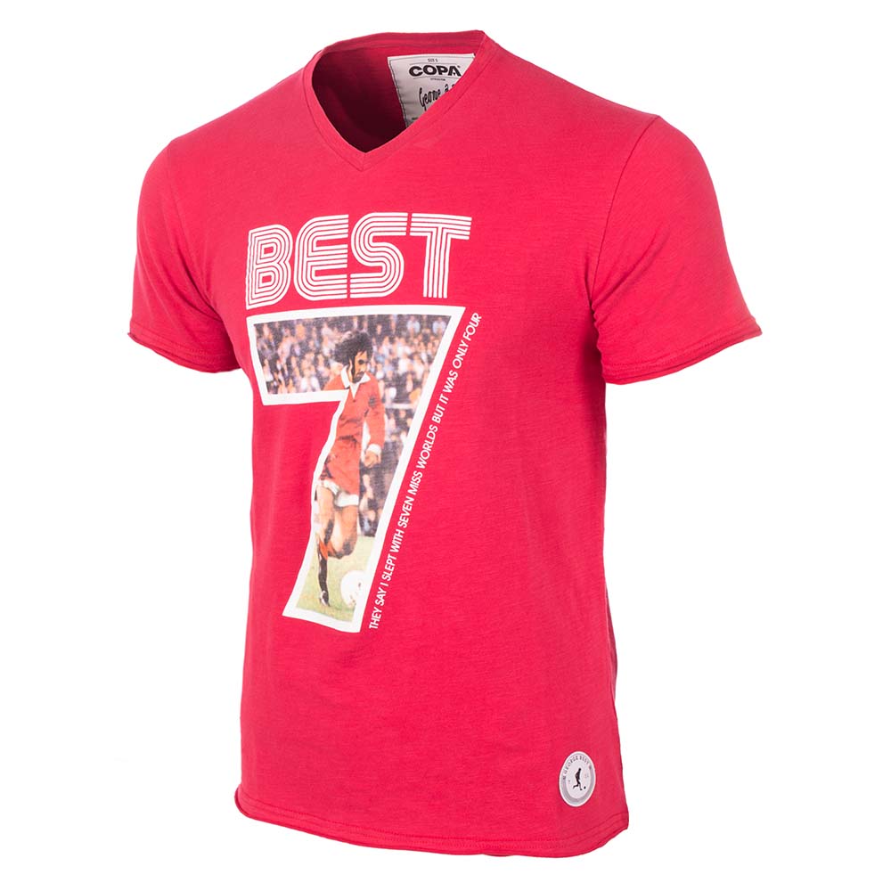 George Best Miss World V-Neck T-Shirt (Red)_0