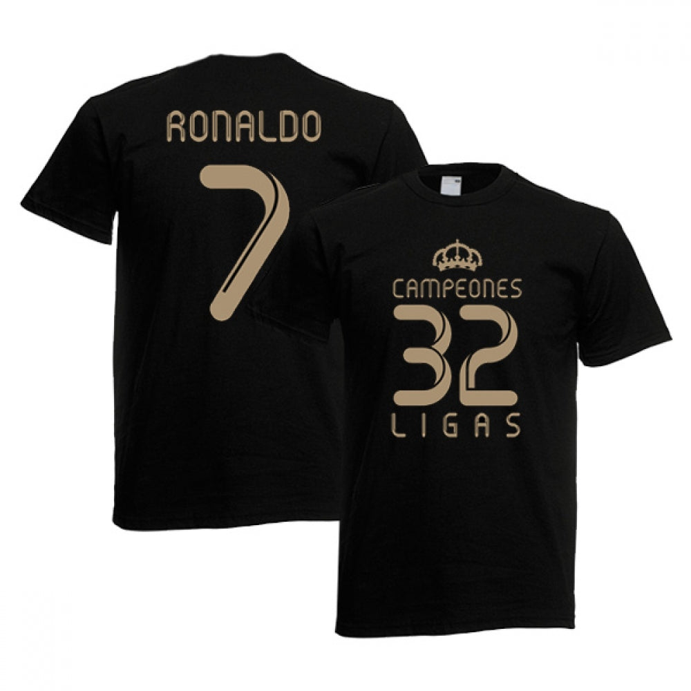 2012 Real Madrid Champions T-Shirt (Black) - Ronaldo 7_0