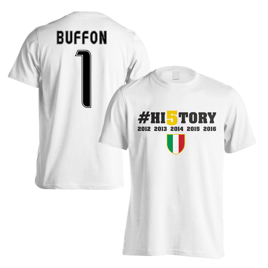 Juventus History Winners T-Shirt (Buffon 1) White - Kids_0