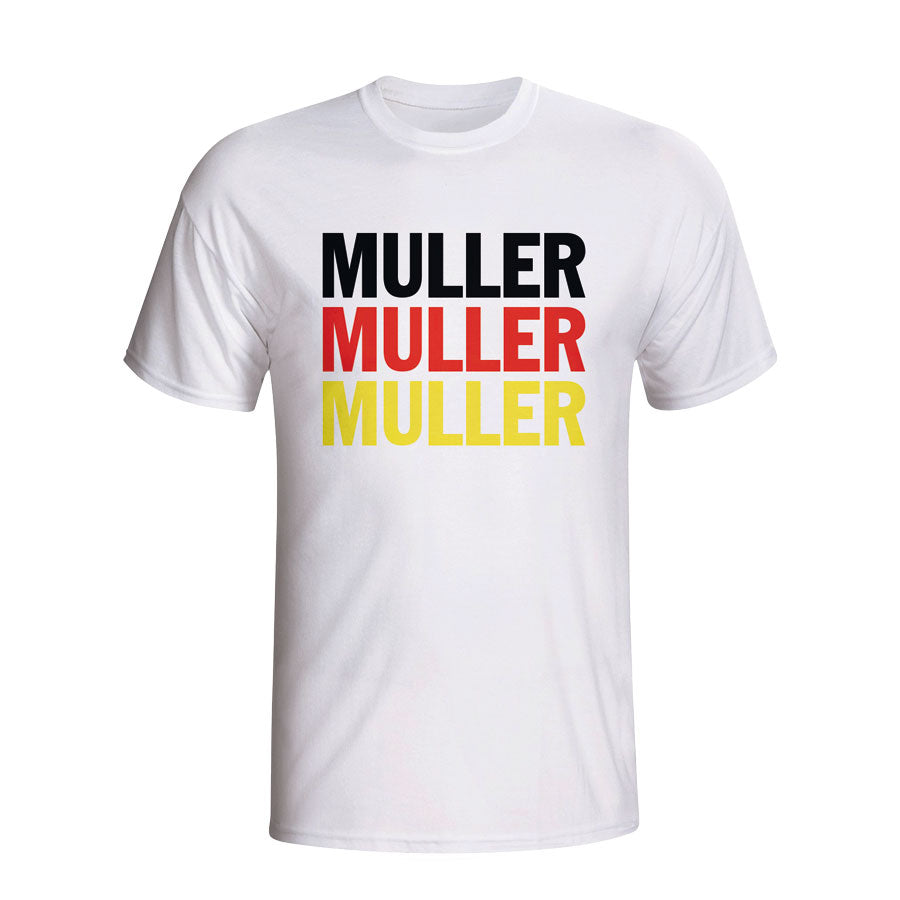 Thomas Muller Germany Player Flag T-shirt (white)_0