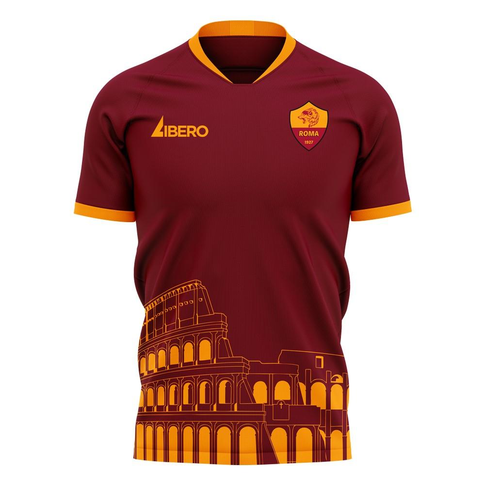 Roma 2023-2024 Home Concept Football Kit (Libero) - No Sponsor - Kids_0