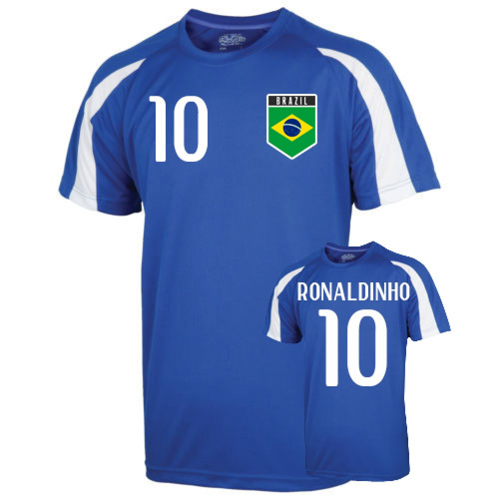 Brazil Sports Training Jersey (ronaldinho 10) - Kids_0