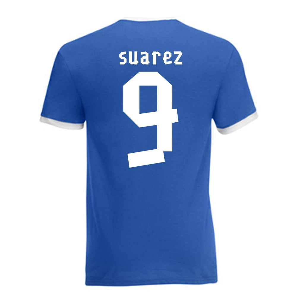 Luis Suarez Uruguay Ringer Tee (blue)_0