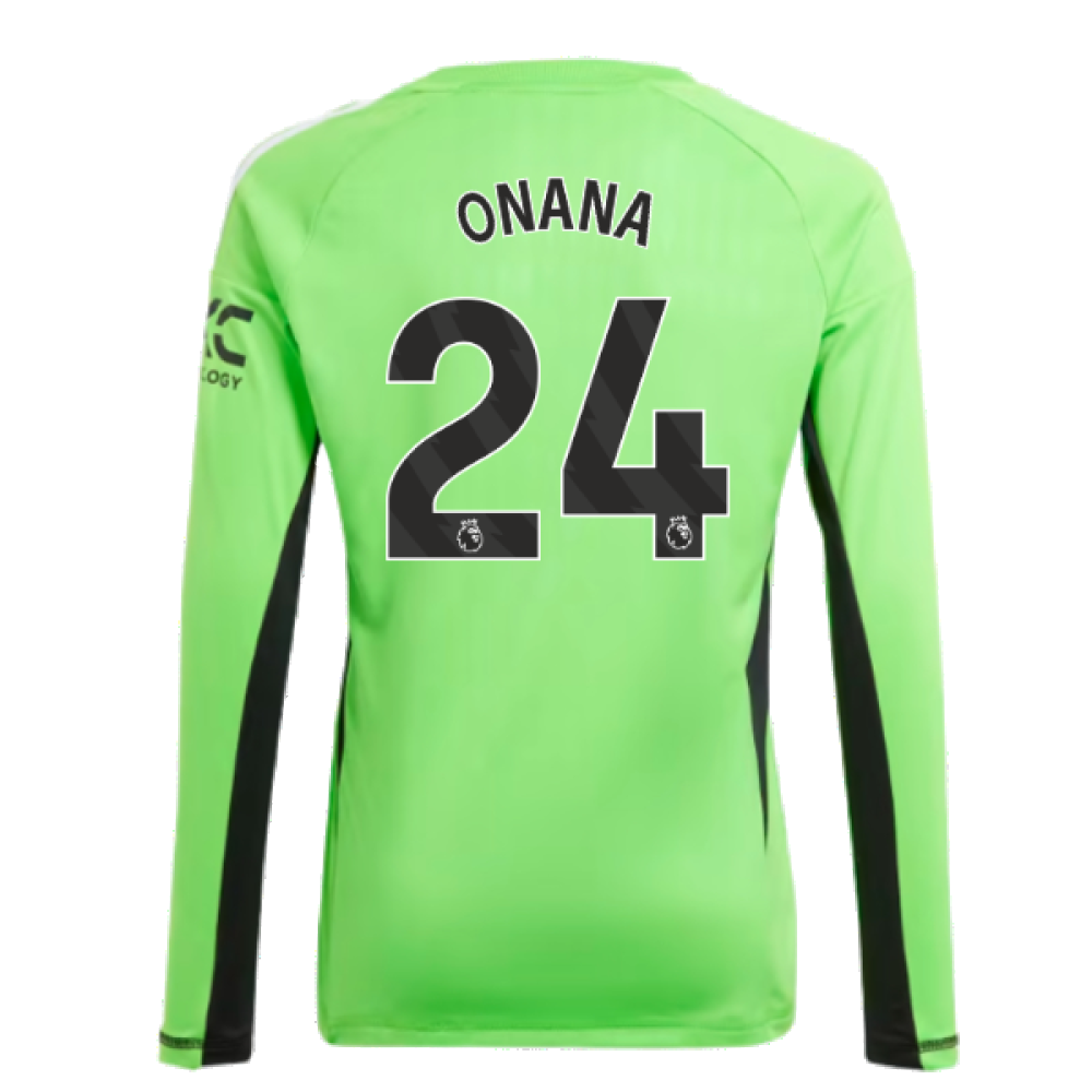 2023-2024 Man Utd Home Goalkeeper Shirt (Solar Green) - Kids (Onana 24)_2