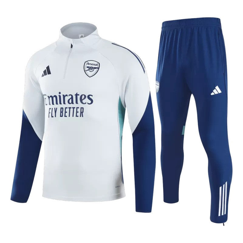 Arsenal 2025/26 1/4 Zip Tracksuit - White