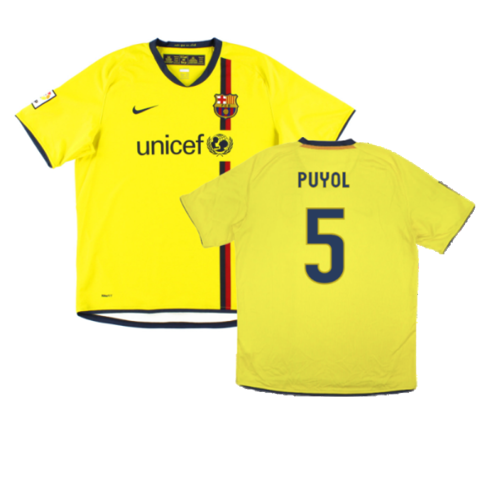 2008-2009 Barcelona Away Shirt (Kids) (Puyol 5)_0