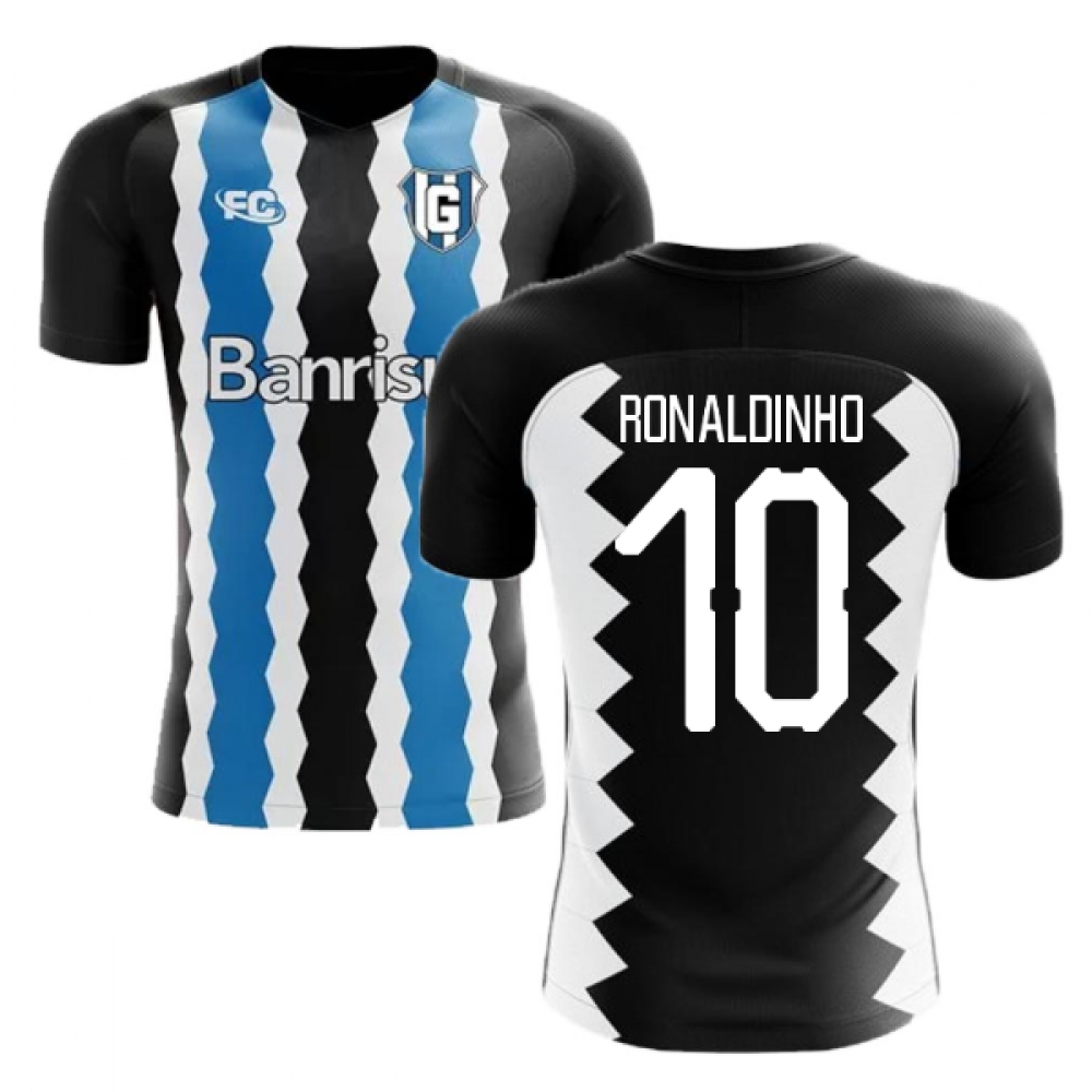 2018-2019 Gremio Fans Culture Home Concept Shirt (Ronaldinho 10)_0
