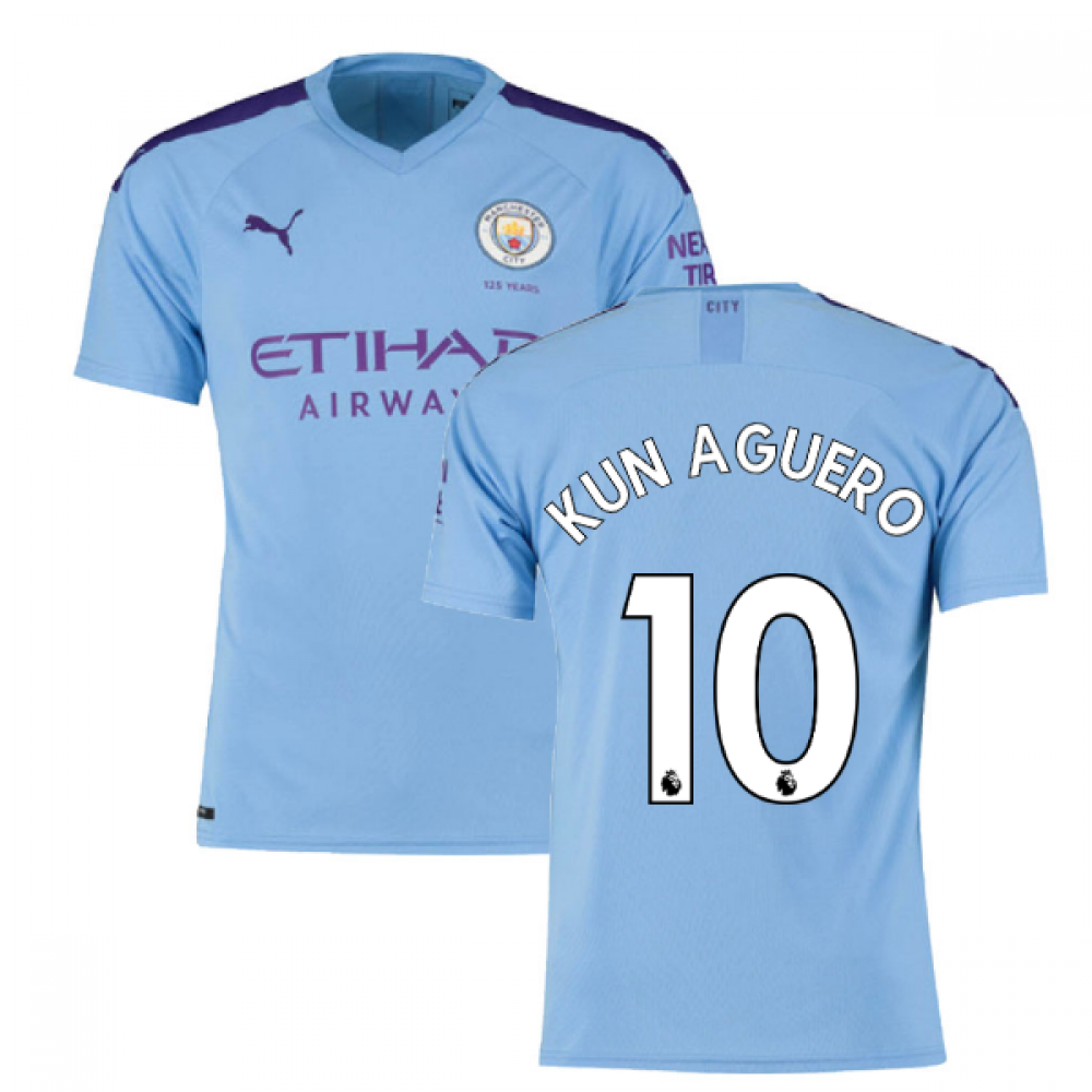 2019-2020 Manchester City Puma Home Football Shirt (KUN AGUERO 10)_0