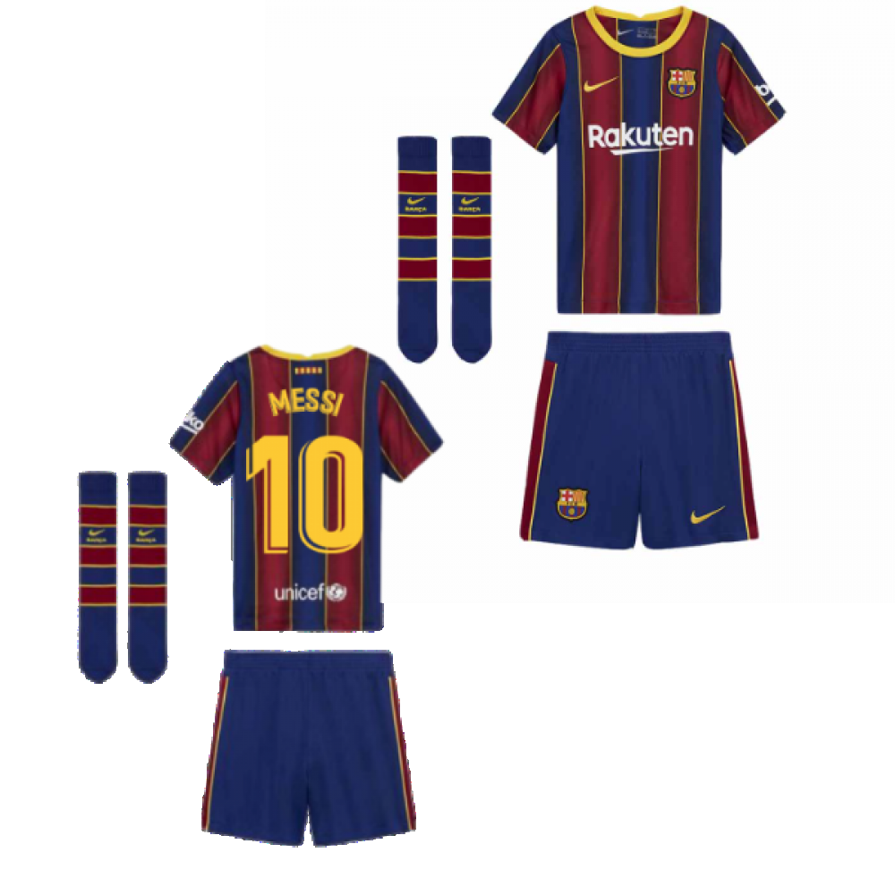 2020-2021 Barcelona Home Nike Little Boys Mini Kit (MESSI 10)_0
