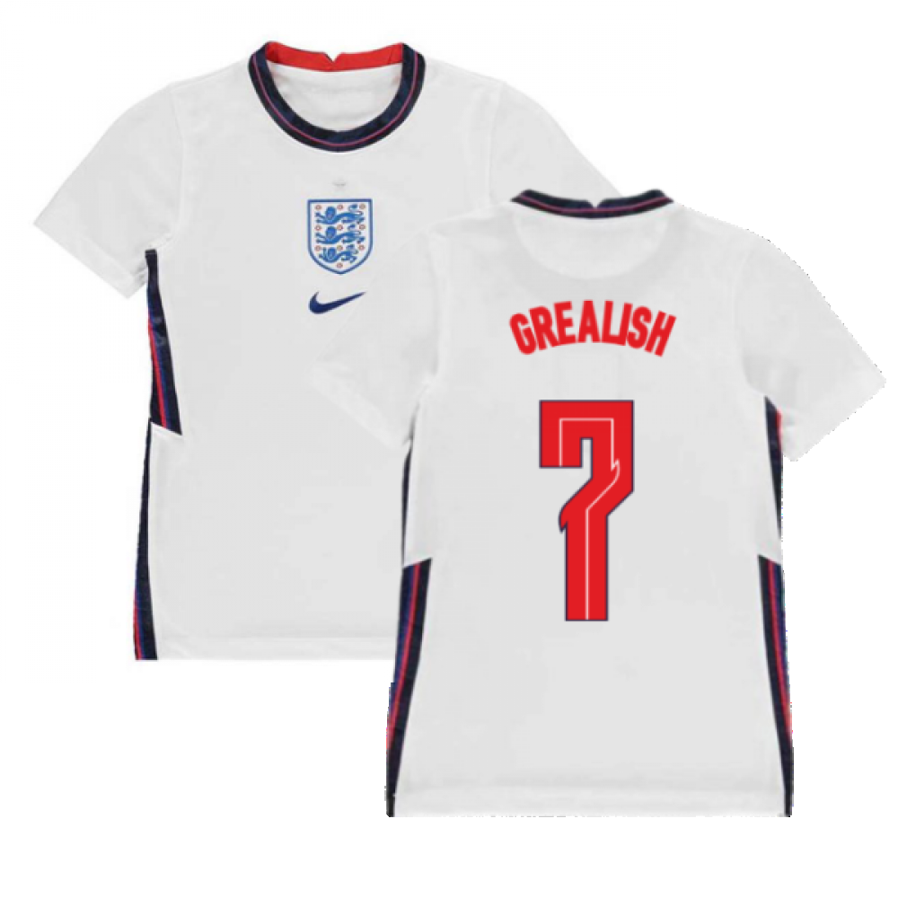 2020-2021 England Home Nike Football Shirt (Kids) (Grealish 7)_0