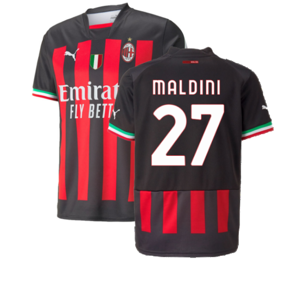 2022-2023 AC Milan Home Shirt (Kids) (MALDINI 27)_0