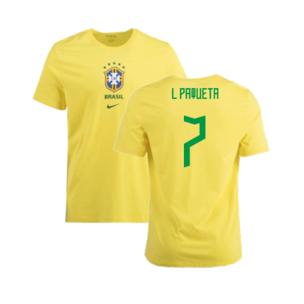 2022-2023 Brazil Crest Tee (Yellow) (L Paqueta 7)_0