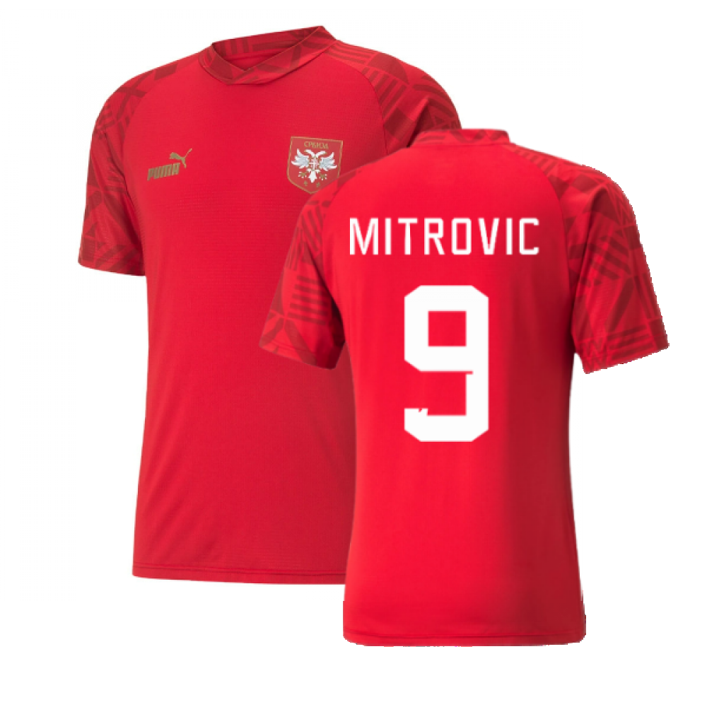 2022-2023 Serbia Pre-Match Jersey (Red) (MITROVIC 9)_0