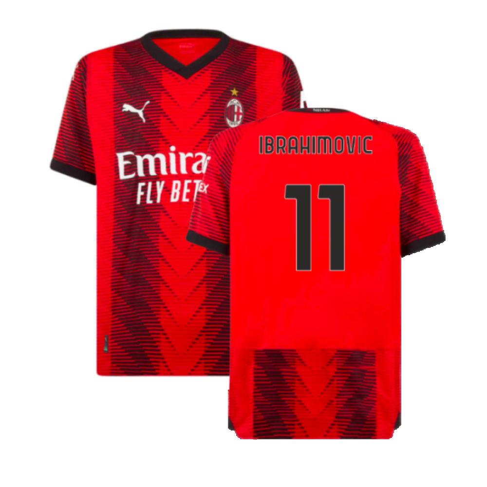 2023-2024 AC Milan Home Authentic Shirt (Ibrahimovic 11)_0