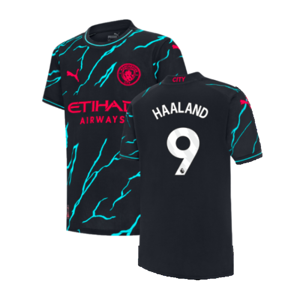 2023-2024 Man City Third Shirt (Kids) (HAALAND 9)_0