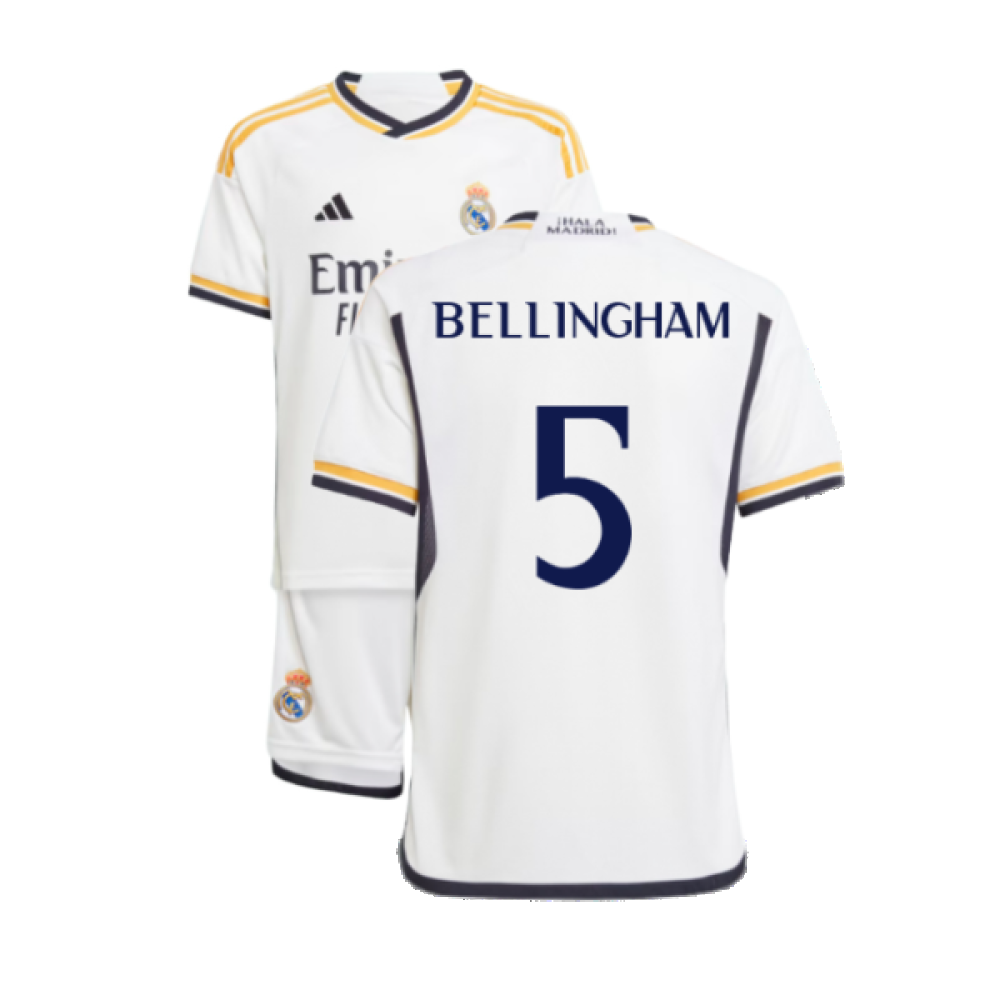 2023-2024 Real Madrid Home Youth Kit (Bellingham 5)_0