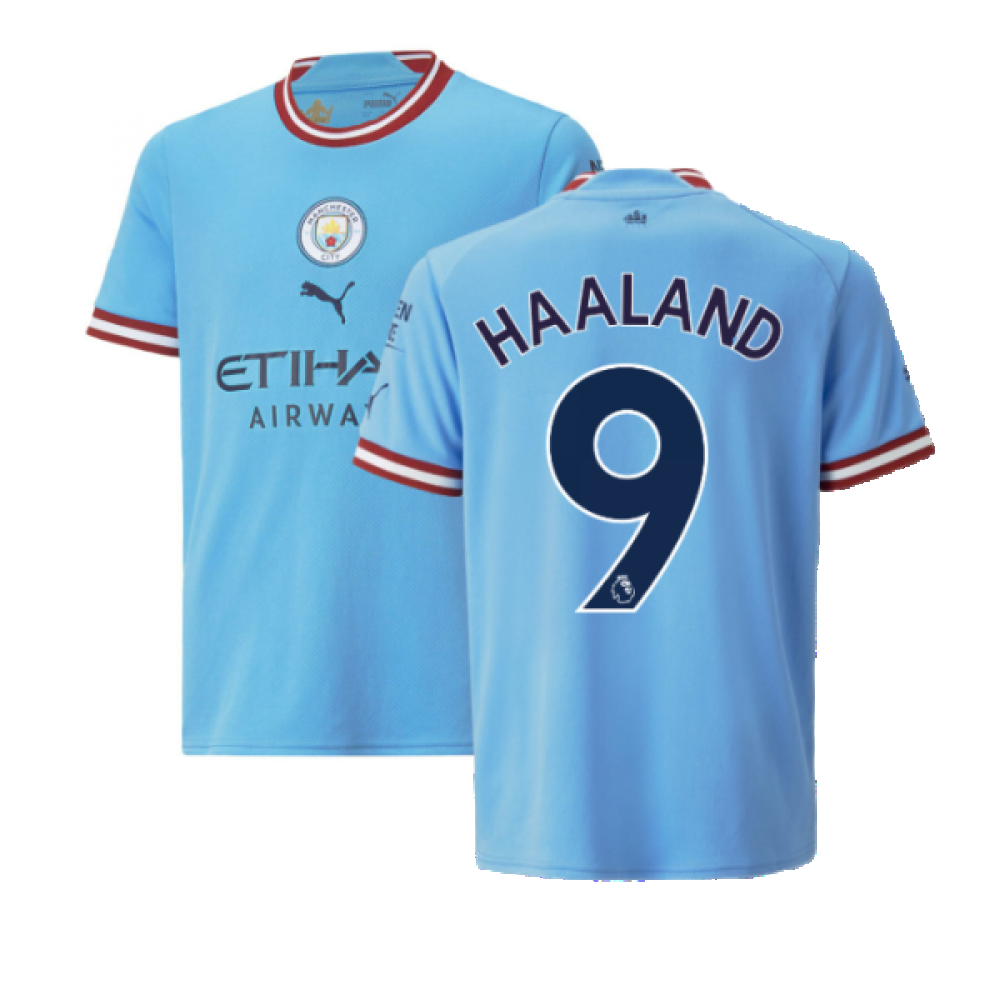 2022-2023 Man City Home Shirt (Kids) (HAALAND 9)_0