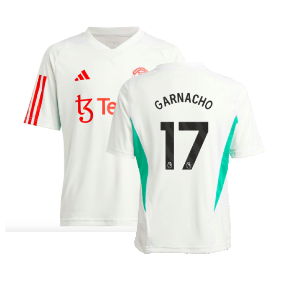 2023-2024 Man Utd Training Jersey (White) - Kids (Garnacho 17)_0