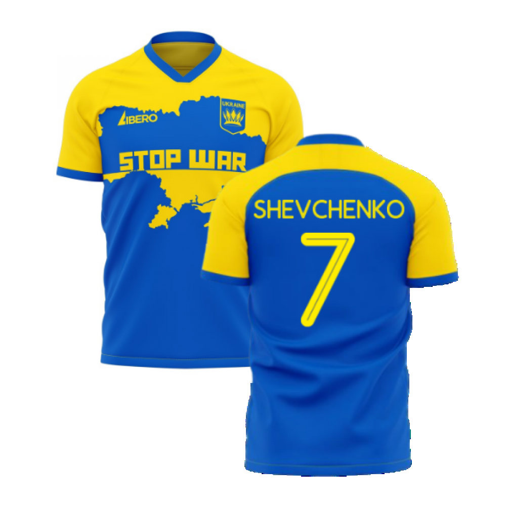Ukraine Stop War Concept Football Kit (Libero) - Blue (SHEVCHENKO 7)_0