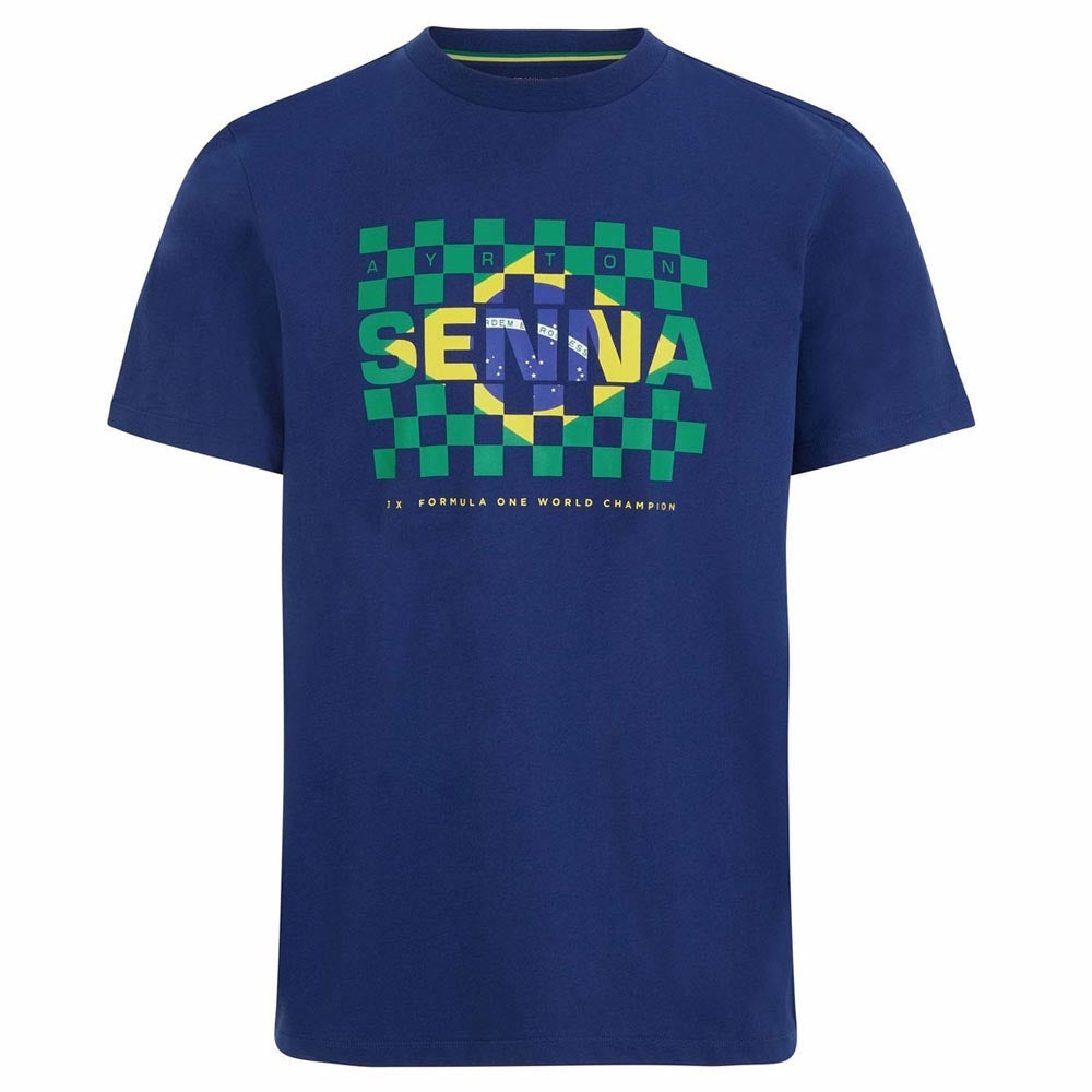 Ayrton Senna FW Mens Flag Tee (Navy)_0