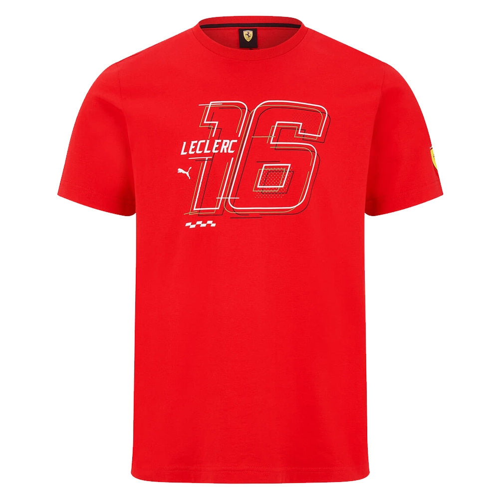 2022 Ferrari Fanwear Drivers Tee Charles Leclerc (Red)_0