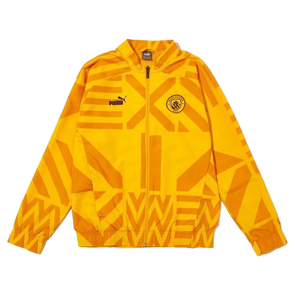 2022-2023 Man City Pre-Match Jacket (Yellow) - Kids_0