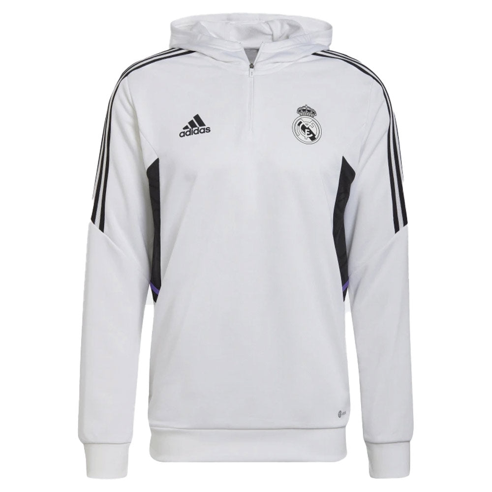 2022-2023 Real Madrid Hooded Track Top (White)_0