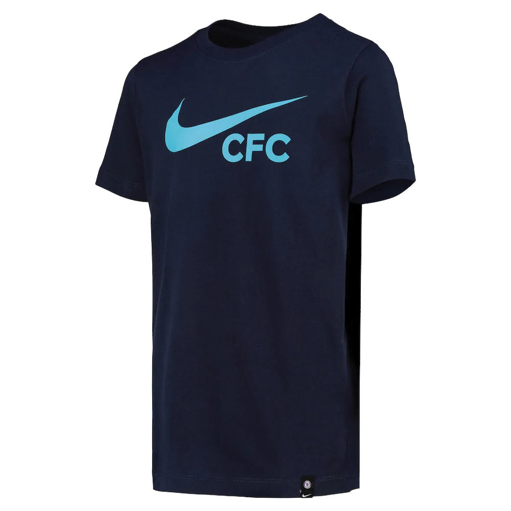2022-2023 Chelsea Swoosh Tee (Navy) - Kids_0