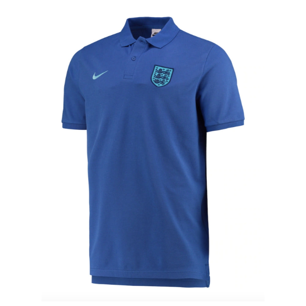 2022-2023 England Pique Polo Shirt (Blue)_0