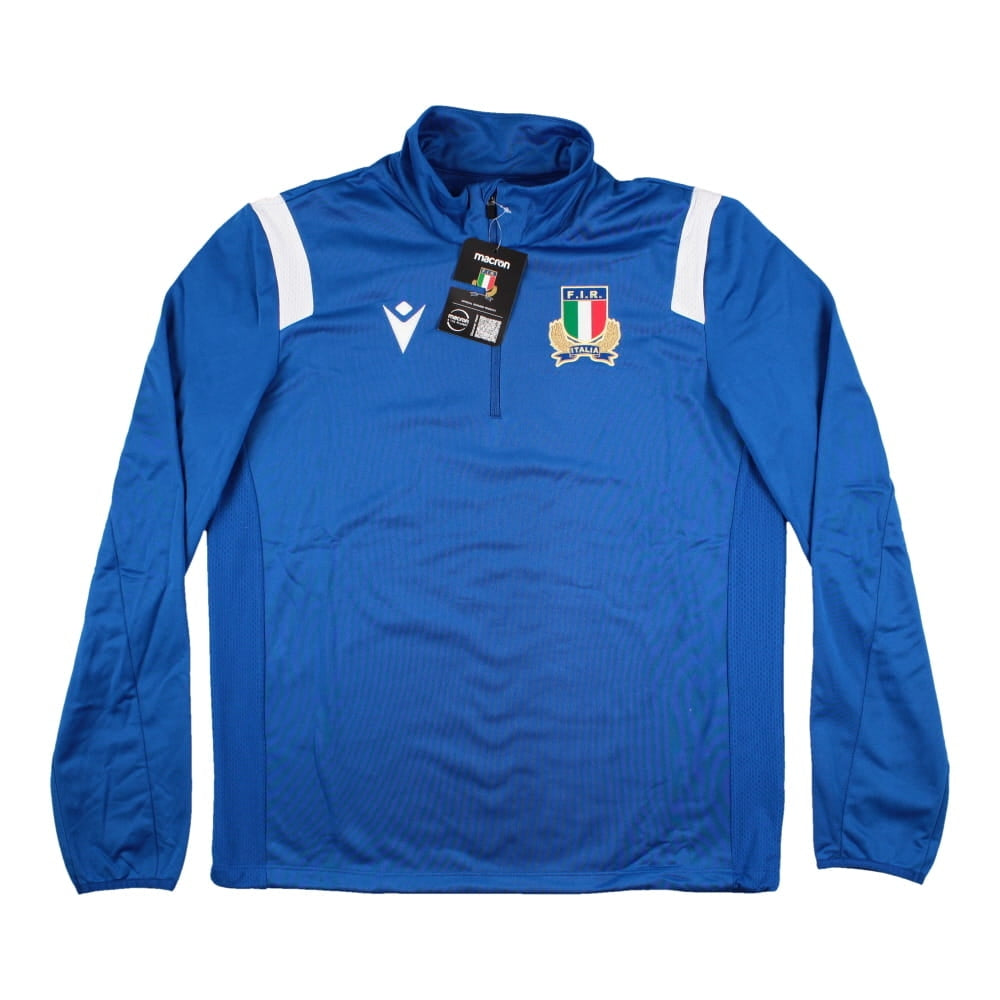 2022-2023 Italy Rugby Half Zip Training Top (Blue)_0