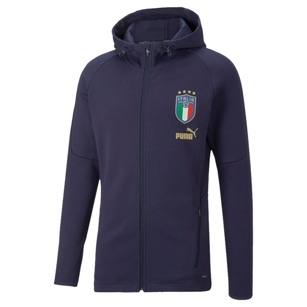 2022-2023 Italy Player Casuals Hooded Jacket (Peacot)_0