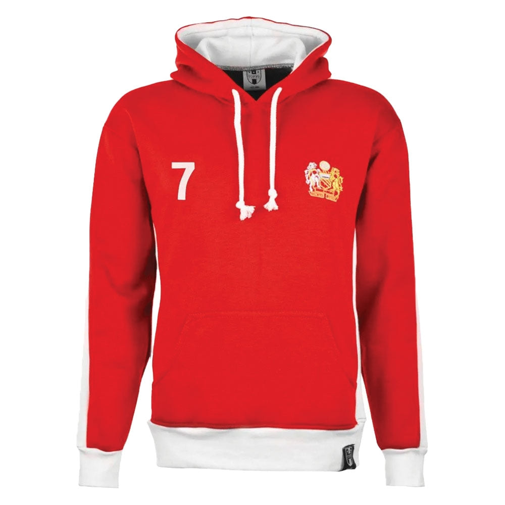 Manchester Reds Number 7 Retro Hoodie (Red)_0