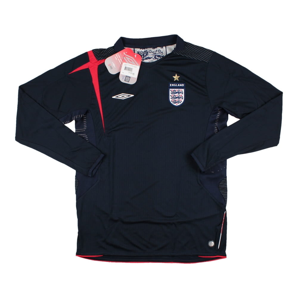 2007-2008 England Home Goalkeeper Shirt (Black) - Kids_0