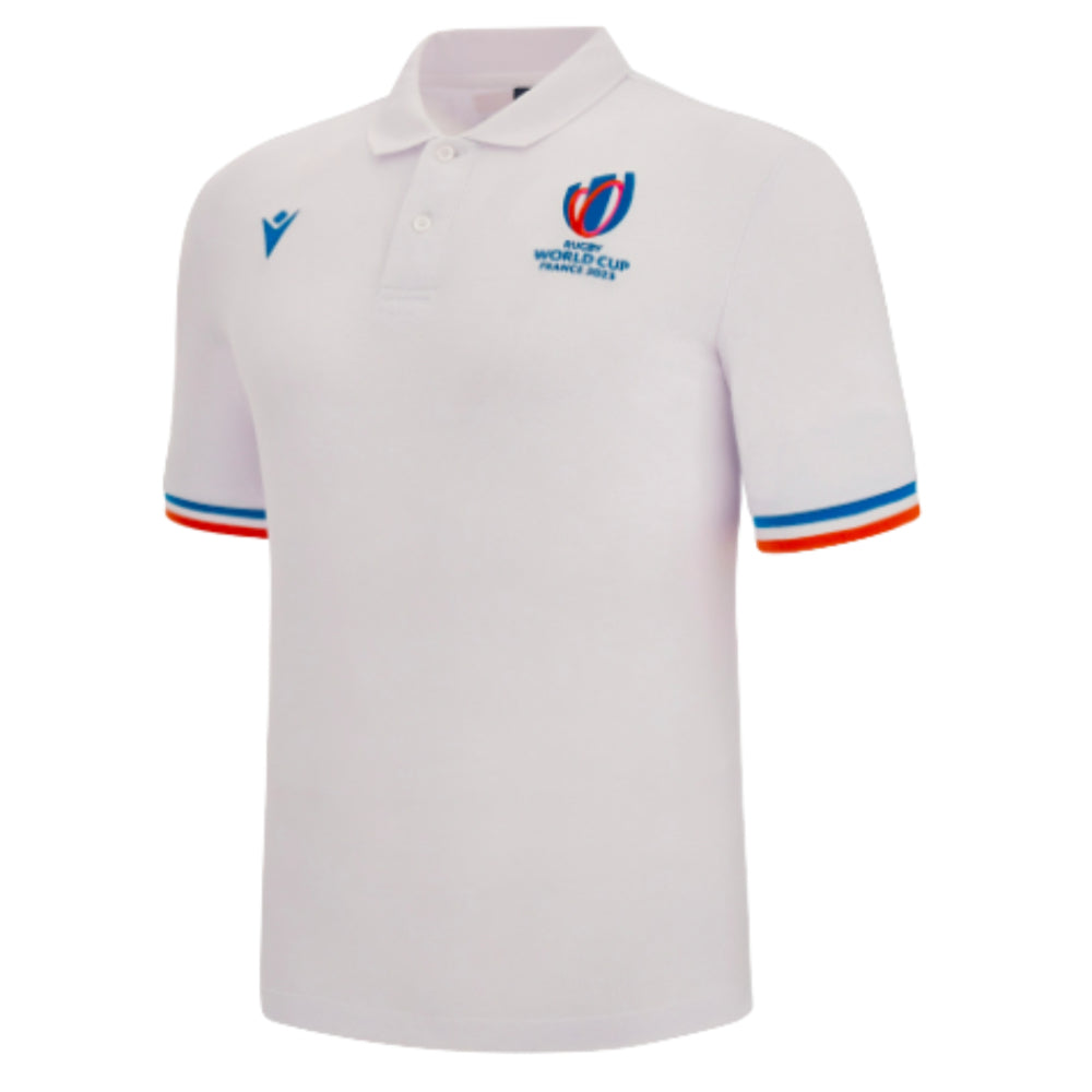 RWC 2023 Rugby World Cup Cotton Piquet Polo Shirt (White)_0